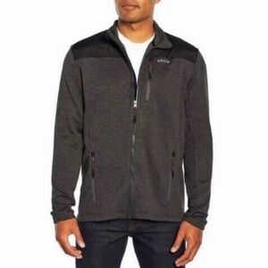 Orvis Gray and Dark Charcoal Fleece-Lined Full-Zip Jacket size Medium